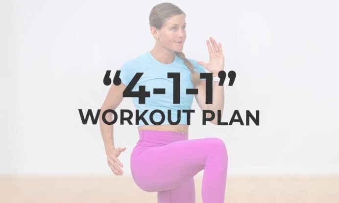 woman performing cardio exercise as part of 4-1-1 method workout plan