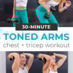 collage of woman performing tricep exercises