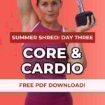 woman performing shoulder halo as part of core and mobility workout