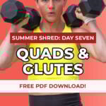 woman holding dumbbells at shoulder height