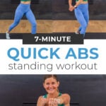 collage of woman performing 3 quick ab exercises
