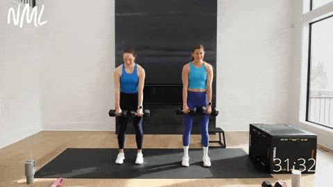two women performing romanian deadlifts as part of lunge and squat alternatives for bad knees. 